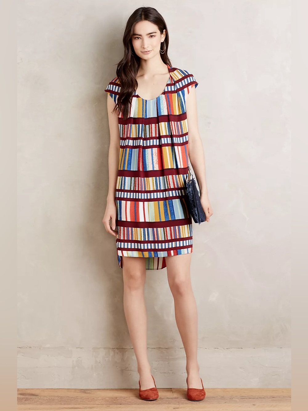 Anthropologie Maeve Au Revoir Dress Red Motif Size 0
